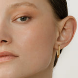 Knuckle Solid 14k Yellow Gold Hoop Earring