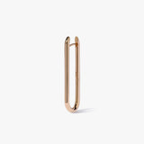 Knuckle Long Solid 14k Yellow Gold Hoop Earring