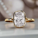 3CT Cushion Cut Lab Grown Diamond / Bezel Set Solitaire
