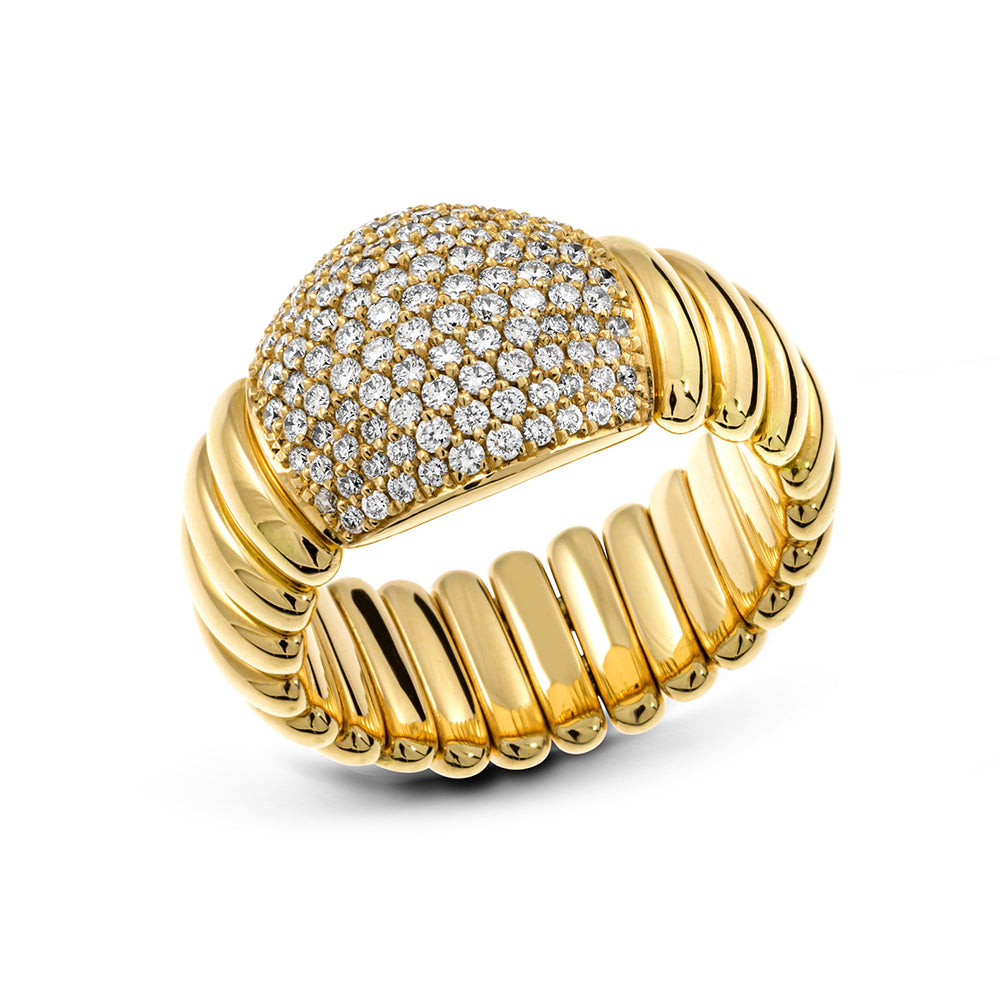 Tresore 18k Gold and Diamond Stretch Ring
