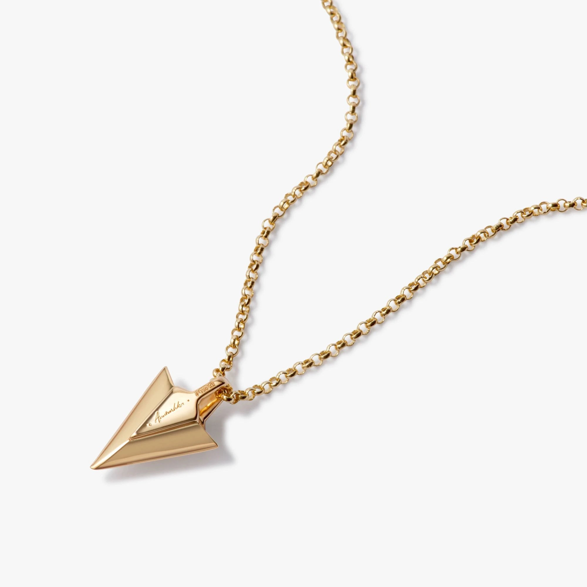 Flight 18k Yellow Gold Arrow Necklace