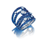 Blue Sapphire & Diamond ring Rio Cage Ring