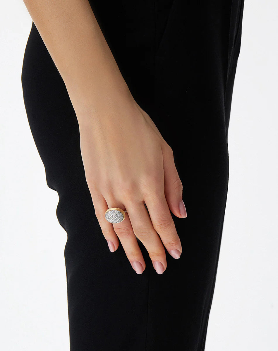 "Boules" Gold and Pavé Diamonds Ring (Large)