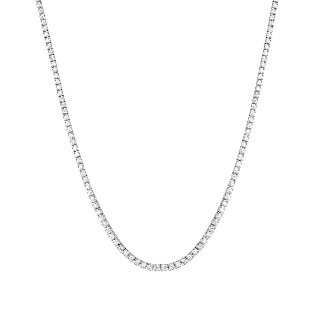 Round Lab Diamond Tennis Necklace