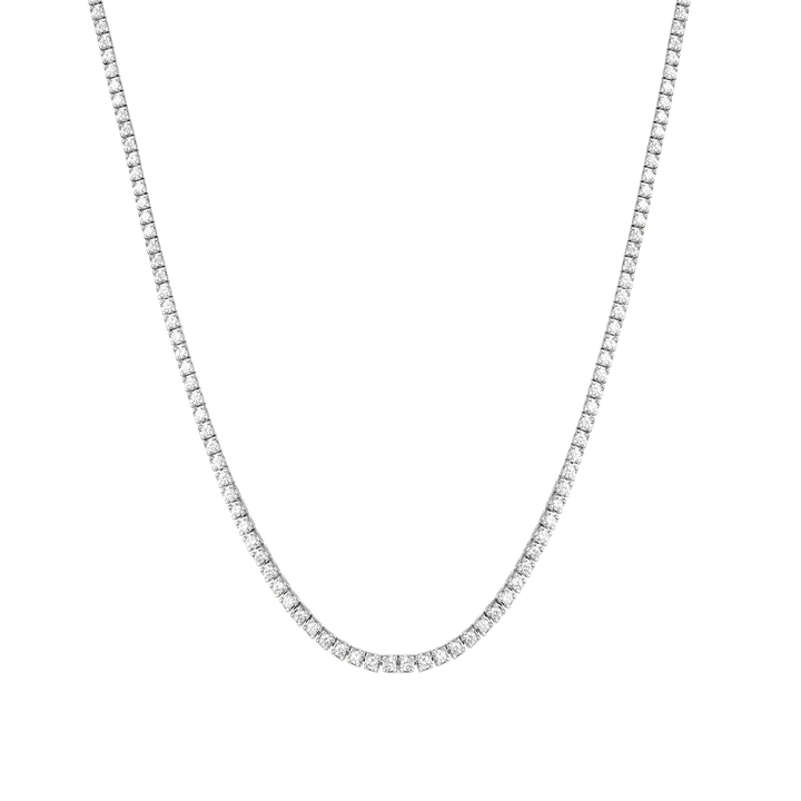 Round Lab Diamond Tennis Necklace