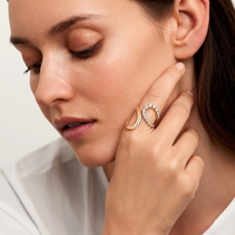 Melissa Kaye Aria Jane Ring in 18K Gold with Diamonds