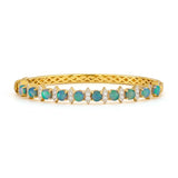 Moroccan Opal and White Diamond Bangle