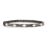 Sterling Silver Side Set Diamond Bangle