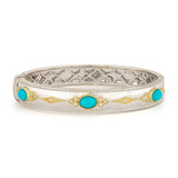 Mixed Metal Turquoise Stone Bangle