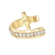 DRU Jewelry White and Black Diamond Sword Ring