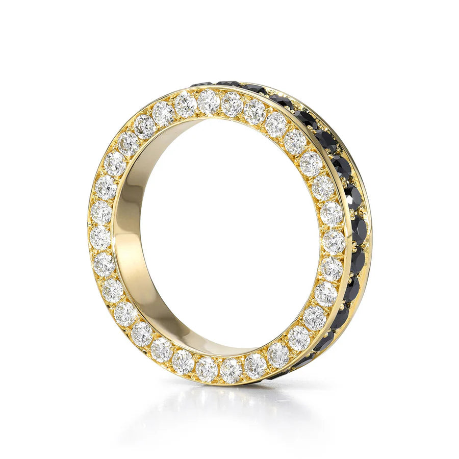 DRU Jewelry Black and White Diamond Infinity Band