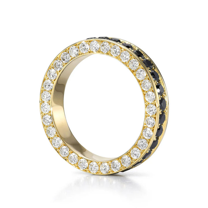 DRU Jewelry Black and White Diamond Infinity Band