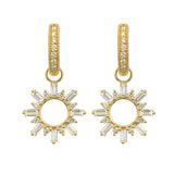 Lisse Diamond Baguette Sunburst Earring Charm