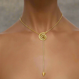 CADAR Yellow Gold Essence Spiral Lariat Necklace