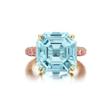 Aquamarine & Pink Sapphire Statement Ring