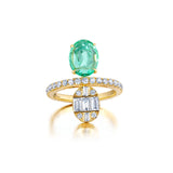 Oval Emerald & Diamond Ring