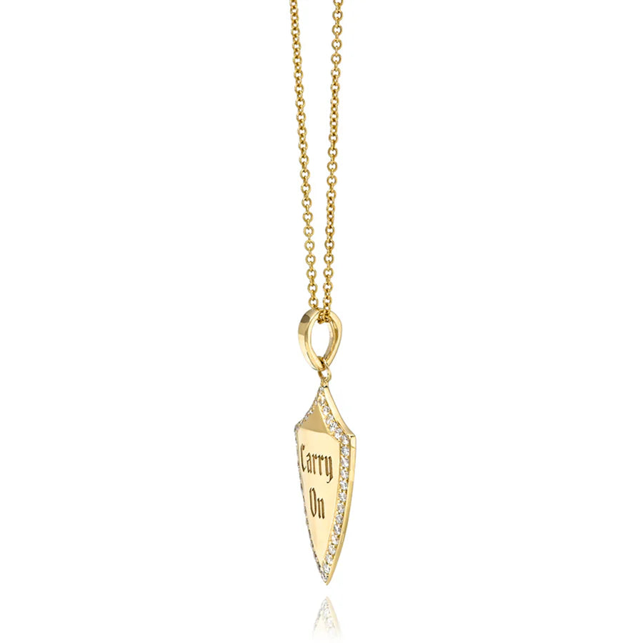 DRU Jewelry Diamond Carry On Shield Pendant