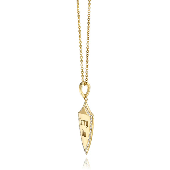 DRU Jewelry Diamond Carry On Shield Pendant