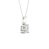 1 CT Round Cut Lab Diamond 14K Gold Solitaire Pendant with Box Chain