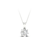 1 CT Round Cut Lab Diamond 14K Gold Solitaire Pendant with Box Chain