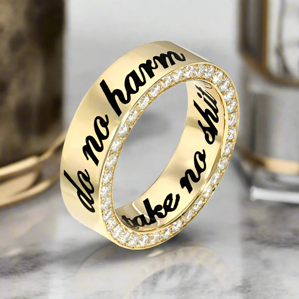 DRU Jewelry Diamond Do No Harm - Take No Shit Ring