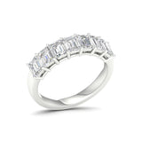 3 1/2 CT Emerald-Cut Lab Diamond 14K Gold 7 Stone Ring