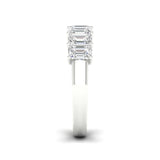 3 1/2 CT Emerald-Cut Lab Diamond 14K Gold 7 Stone Ring