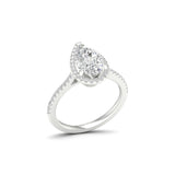 2 1/4 CT Pear/Round Cut Lab Diamond 14K Gold Halo Ring