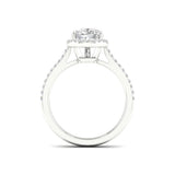 2 1/4 CT Pear/Round Cut Lab Diamond 14K Gold Halo Ring