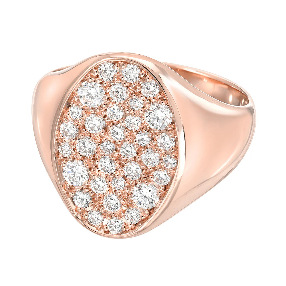 DRU Jewelry 14K Galaxy Signet Ring with Diamonds