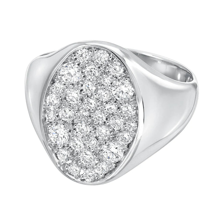 DRU Jewelry 14K Galaxy Signet Ring with Diamonds