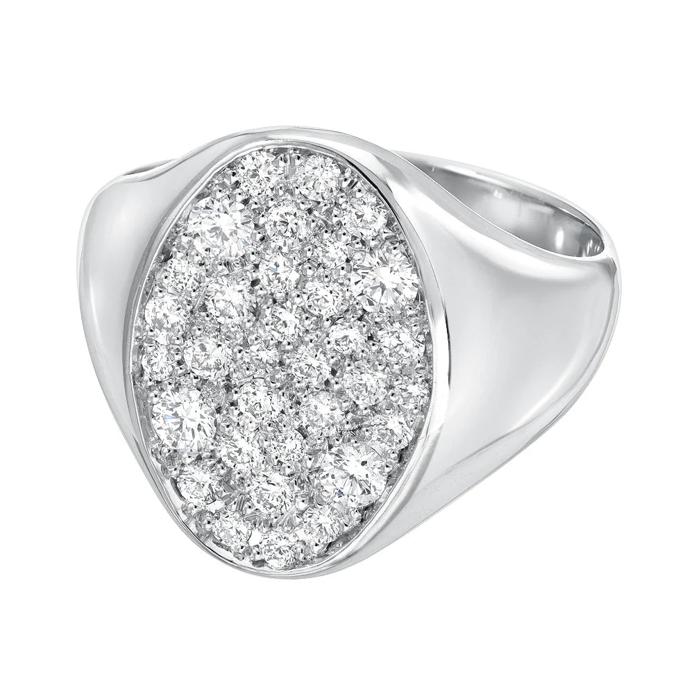 DRU Jewelry 14K Galaxy Signet Ring with Diamonds