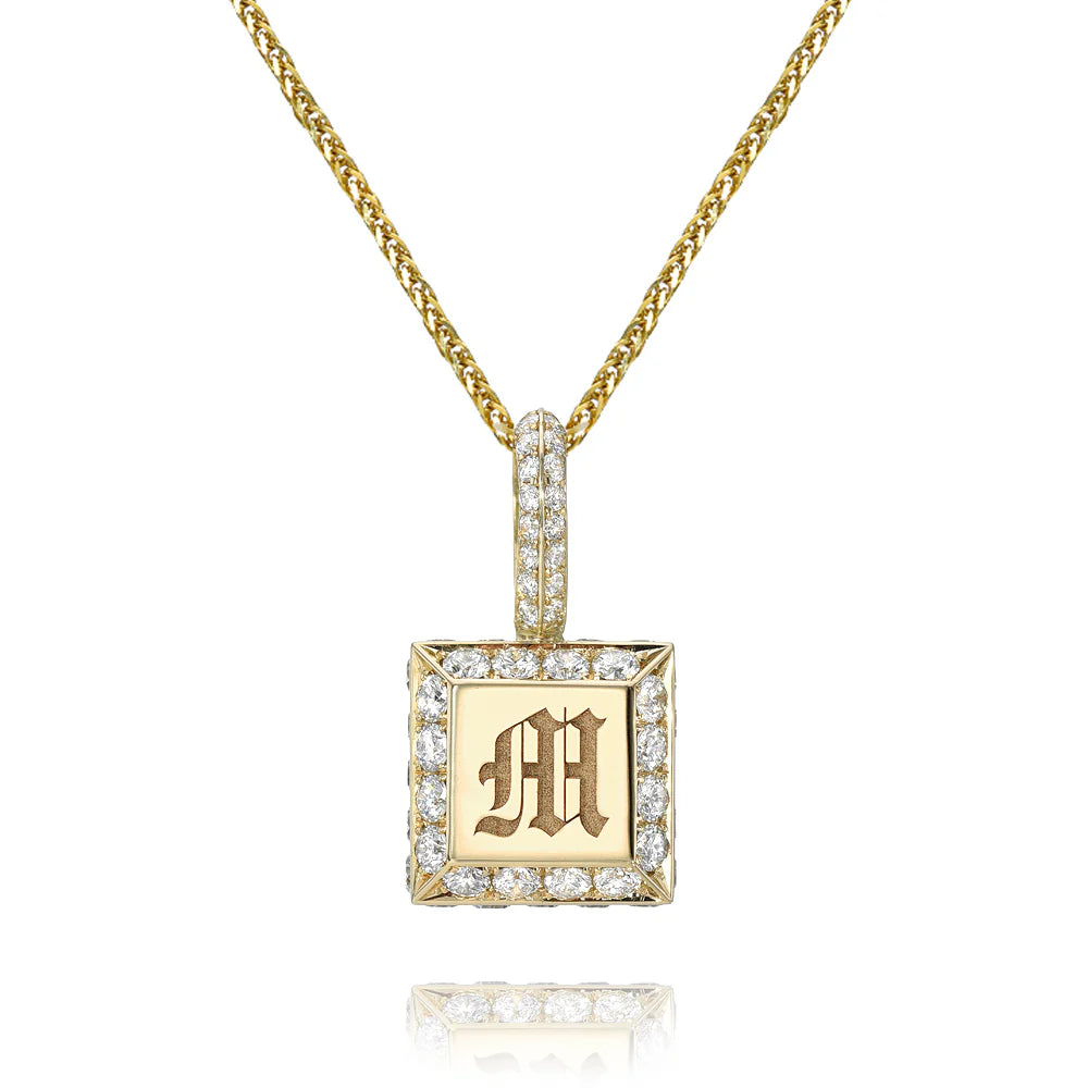 DRU Jewelry 14KY Diamond Iced Cube