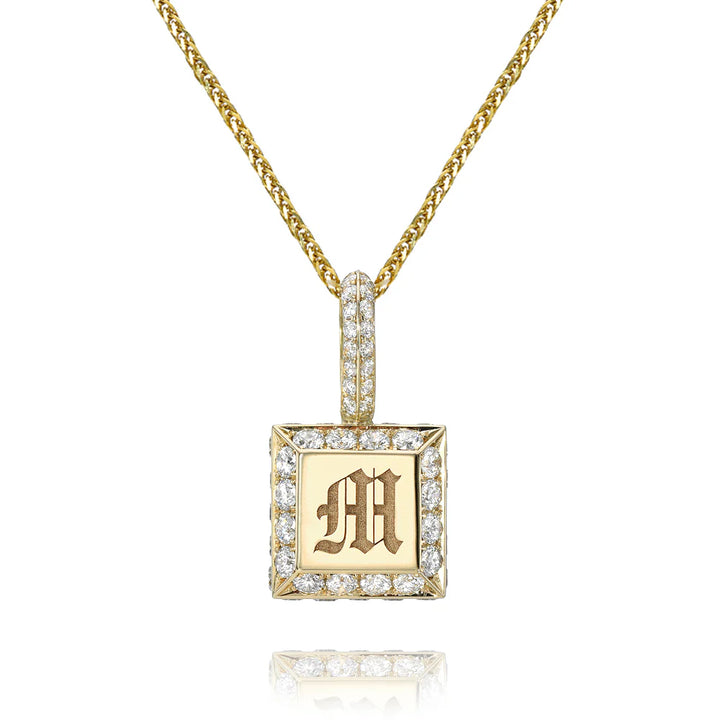 DRU Jewelry 14KY Diamond Iced Cube