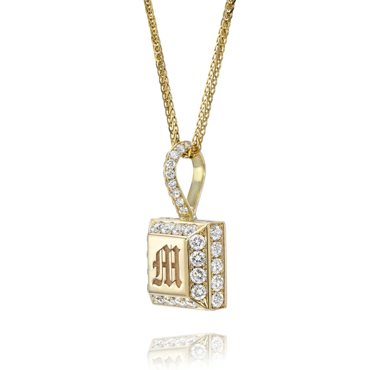 DRU Jewelry 14KY Diamond Iced Cube