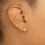 Plain Gold Hoop Earrings with Beaded Line Detail