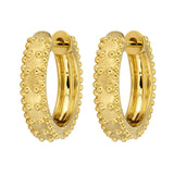 Trio Beaded Gold Hoop Earrings