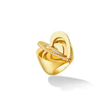 Yellow Gold Endless Cocktail Ring with White Diamonds