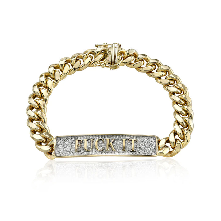 DRU Jewelry Diamond Fuck It ID Bracelet