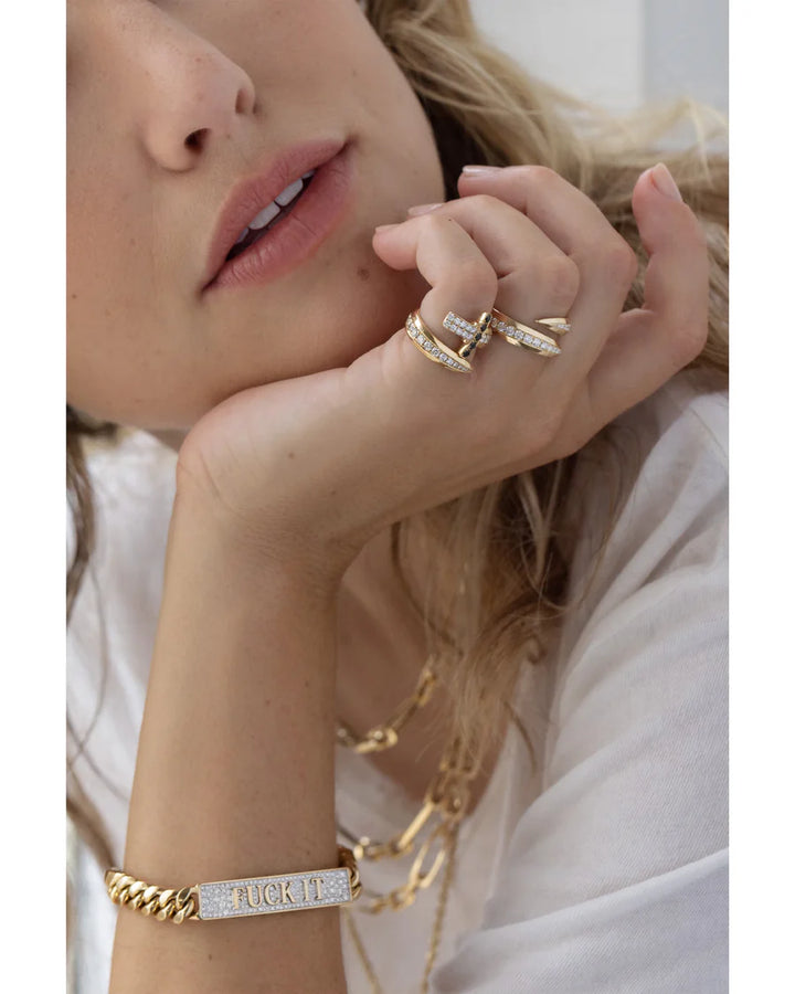 DRU Jewelry Diamond Fuck It ID Bracelet