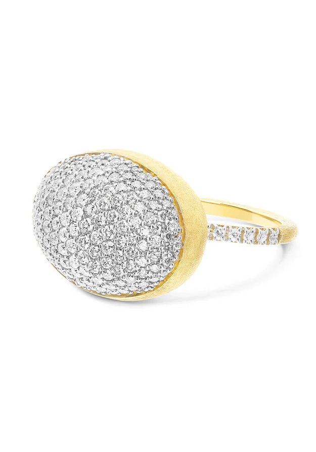 "Boules" Gold and Pavé Diamonds Ring (Large)
