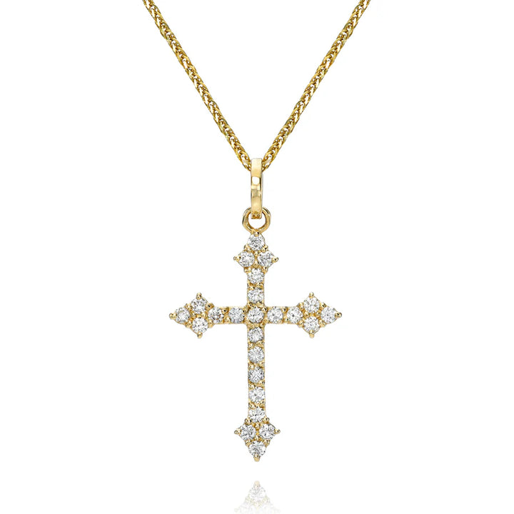 DRU Jewelry Diamond Gothic Cross Pendant