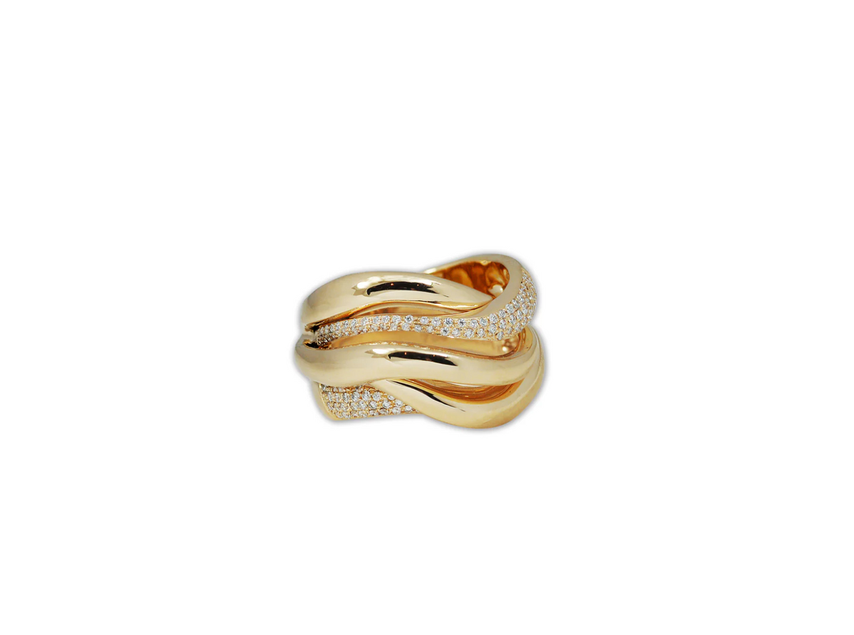 Kavant &amp; Sharart Talay 5 Flow Wave Diamond Cocktail Ring