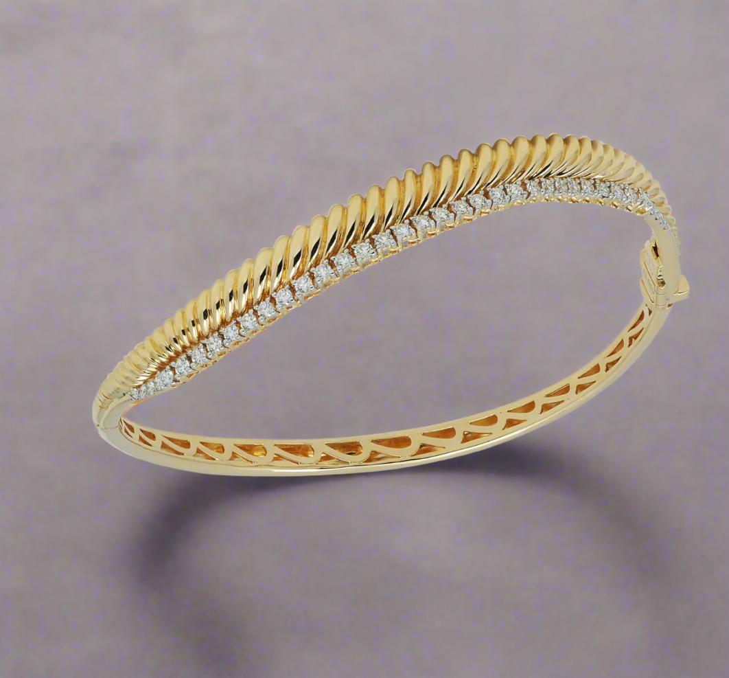Kavant & Sharart Talay Ripples Duo Diamond Bangle