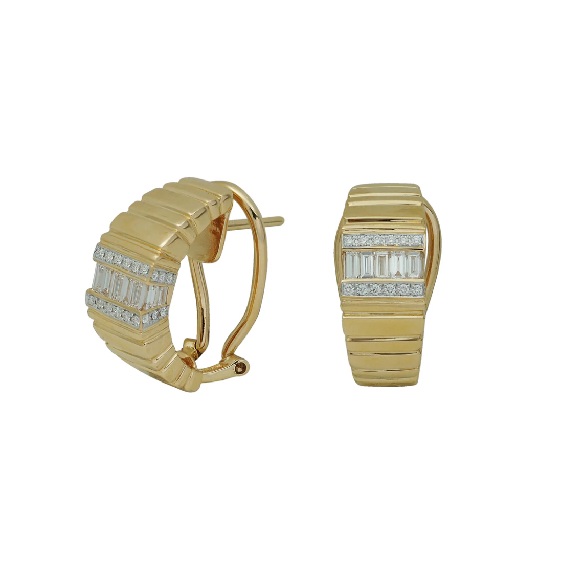 Kavant & Sharart Twist Cigar Minimalist Diamond Earrings