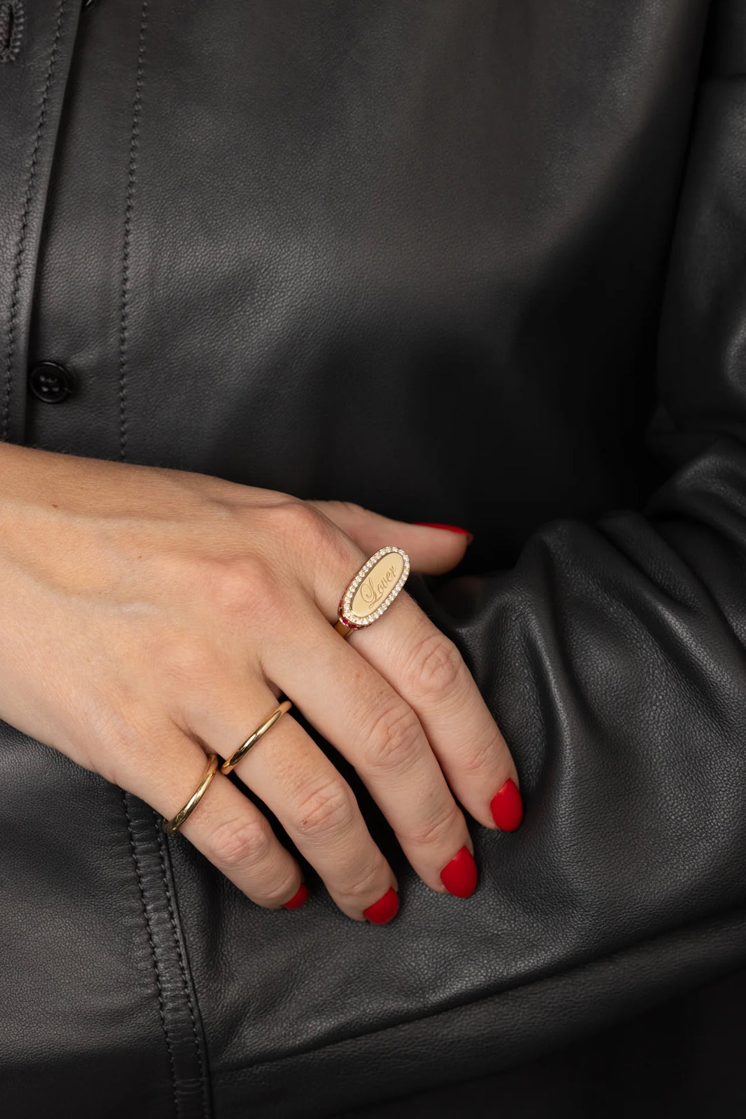 DRU Jewelry Ruby and Diamond Lover Signet