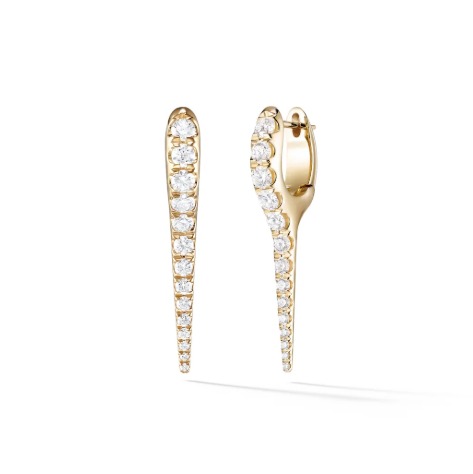 Melissa Kaye Lola Needle Earring in 18K Gold with Diamonds