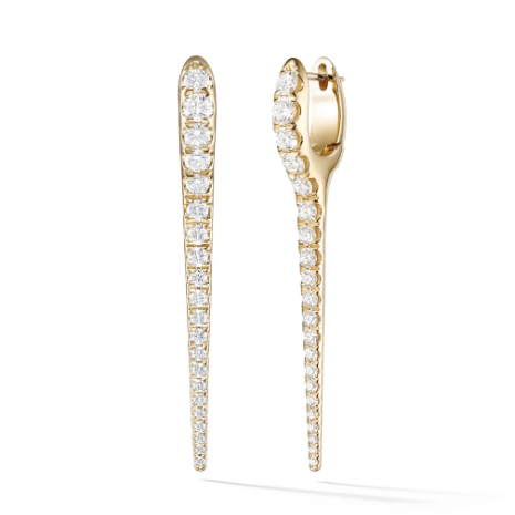 Melissa Kaye Lola Medium Needle Earring in 18K Gold with Diamonds