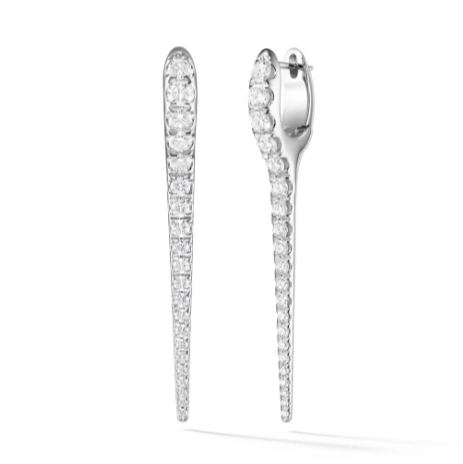 Melissa Kaye Lola Medium Needle Earring in 18K Gold with Diamonds