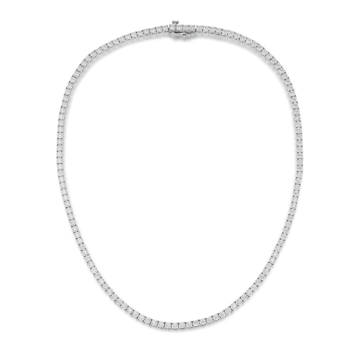 Round Lab Diamond Tennis Necklace